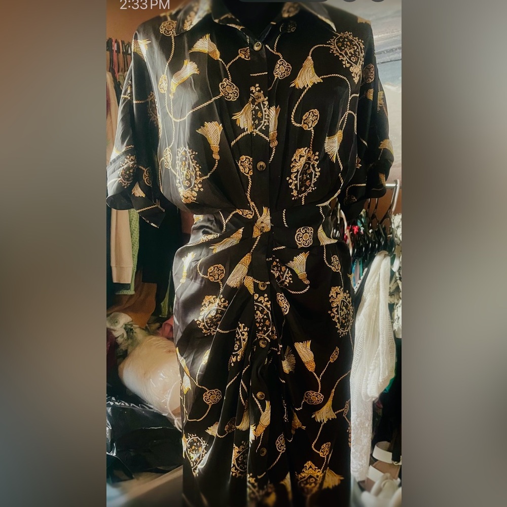 Gorgeous black waist gathering cocktail dress , brand new